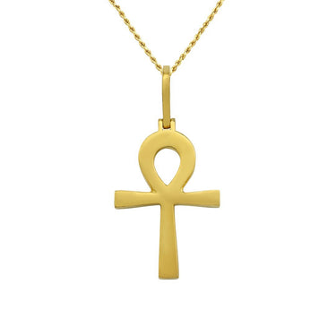 Diamond Ankh Pendant in 14k Yellow Gold 2 Ctw